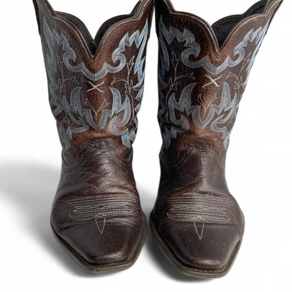 Twisted X Brown Leather Embroidered Cowgirl Western Cowboy Boots Women's 10 B - Picture 3 of 12